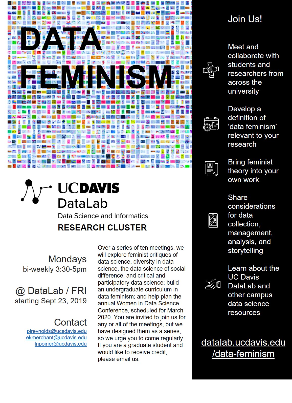 The featured image is cover art from "Data Feminism" by Catherine D'Ignazio and Lauren Klein.